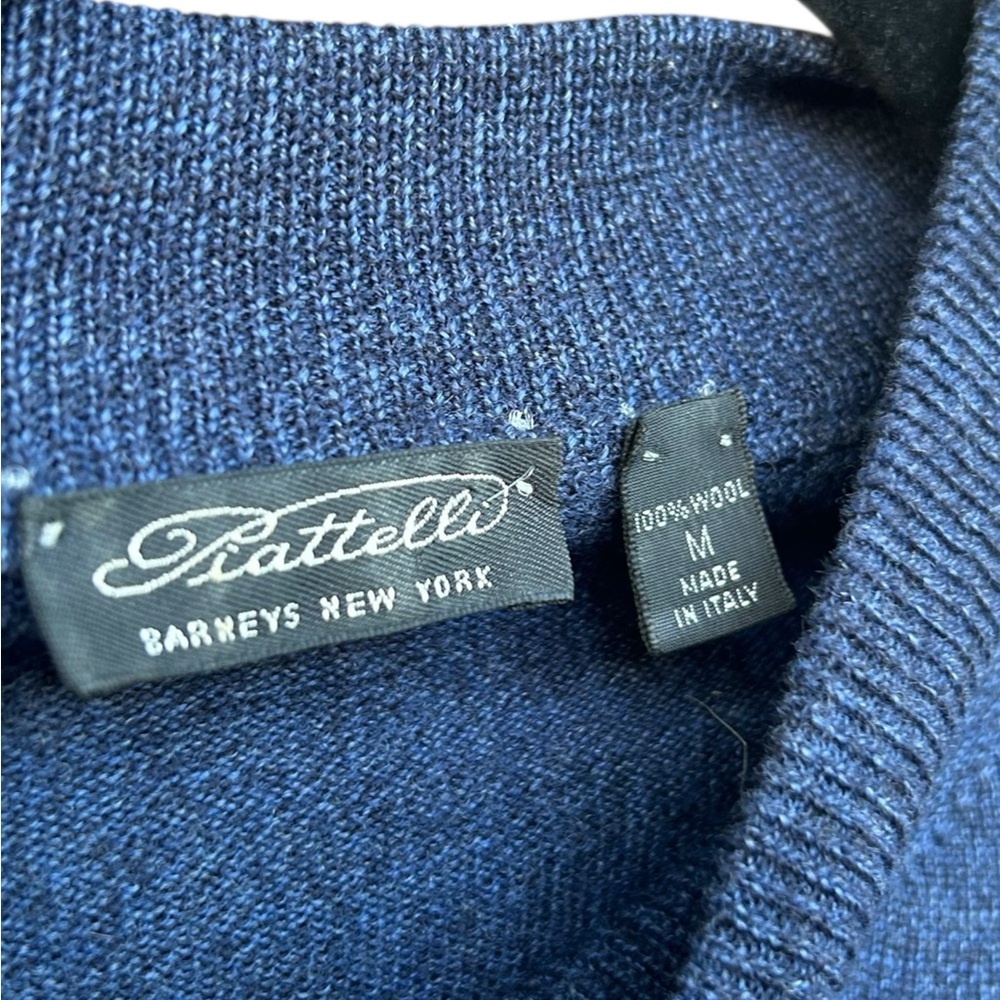 Vtg Barneys‎ NY Men’s Wool Mockneck Sweater Stunning Blue - Picture 4 of 5